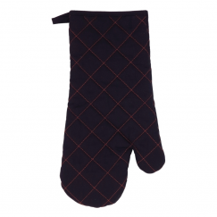 Heat-resistant grill glove 18x38cm black|red stitching