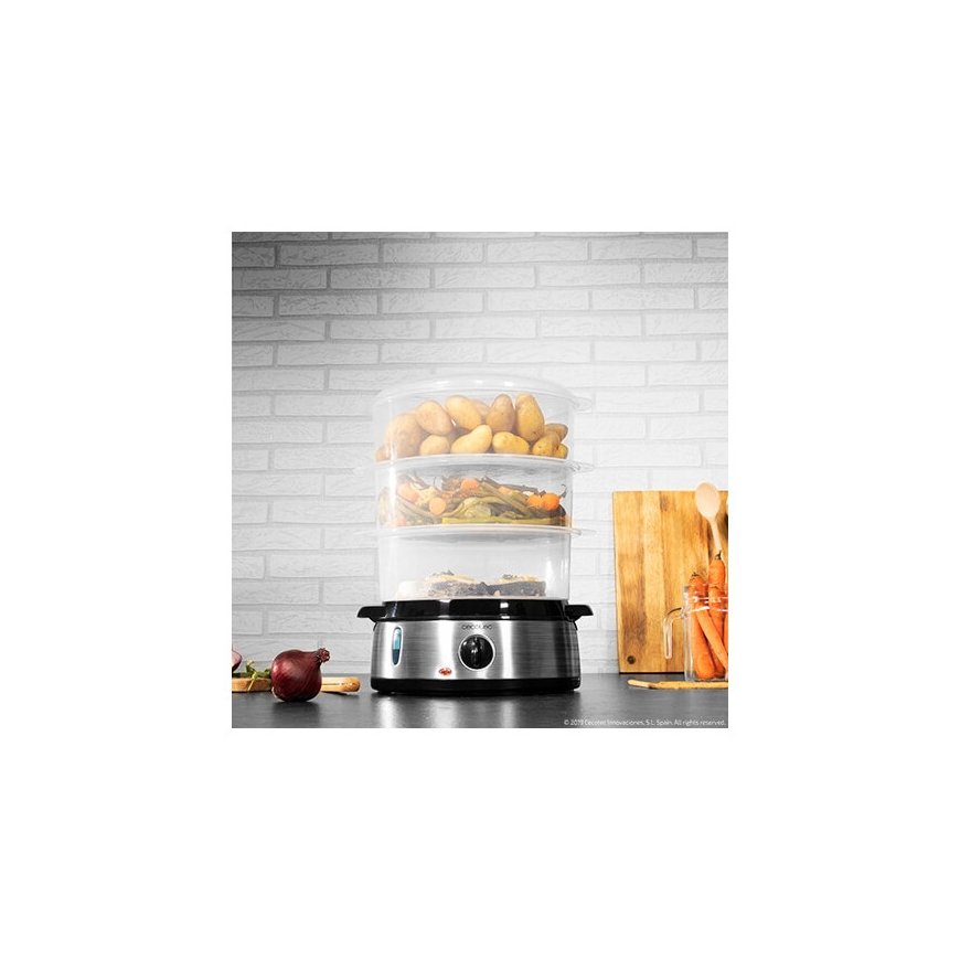 Cecotec Vapovita 3000 Inox garų puodas Pastatomi 800 W Juoda, Nerūdijančiojo plieno, Permatomas – 5