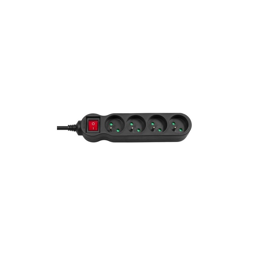 Maclean MCE181 power extension 3 m 4 AC outlet(s) Indoor Black – 2