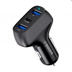 Зарядное устройство для автомобиля CC271 Rigorous PD37W (2A1C) черного цвета