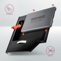Axagon RSS-CD09 2.5 SSD/HDD caddy into DVD slot 9.5 mm LED ALU sąsajos plokštė / adapteris Vidinis S Axagon RSS-CD09 2.5 SSD/HDD caddy into DVD slot 9.5 mm LED ALU sąsajos plokštė / adapteris Vidinis S