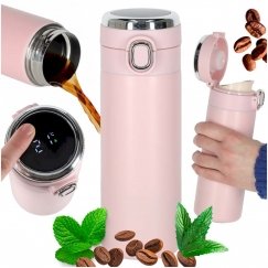 RoGer Termokrūze ar LED Displeju 420ml Rozā