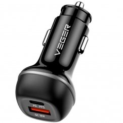Automobiļu lādētājs VEGER USB A + USB C QC PD 51W CC62-1A1C melns