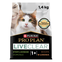 PURINA PRO PLAN LIVECLEAR STERILISED ADULT Rosso lohta 1,4kg