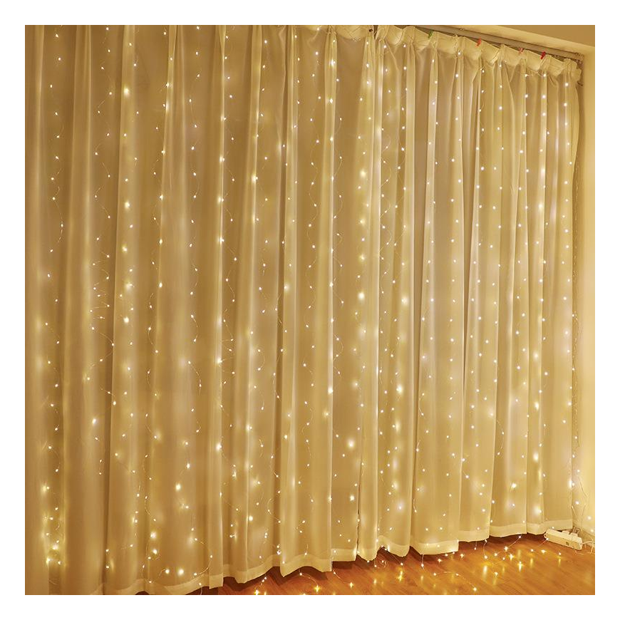 LED CURTAIN (100 LED LAMPS) 3Mx1M WARM WHITE