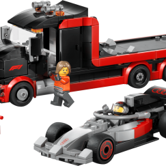 LEGO CITY 60493 F1 Rodymo Sunkvežimis su Audi F1 Lenku Automobiliu