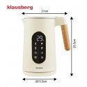 Elektriline veekeetja, 1.7L, 2200W, beež/roosa kuld, Klausberg, Elektriline veekeetja, 1.7L, 2200W, beež/roosa kuld, Klausberg,