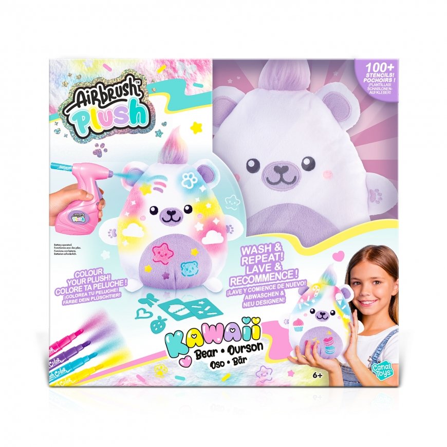 AIRBRUSH PLUSH Rinkinys su aerografu „Kawaii Bear", 25 cm