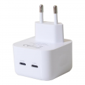 WALL CHARGER MX THUNDER PD 35W, 2xUSB-C WHITE WALL CHARGER MX THUNDER PD 35W, 2xUSB-C WHITE