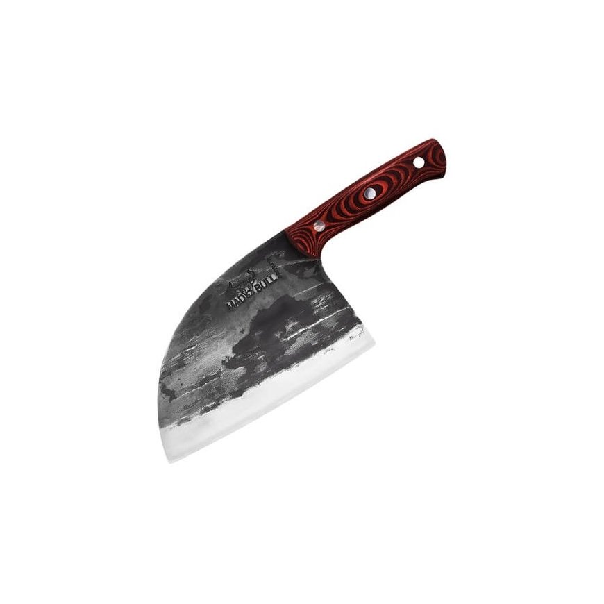 Virtuvinis peilis Serb Samura Mad Bull 18 cm, raudonas