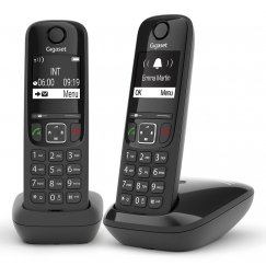 Gigaset AS690 Duo Analogais/DECT telefons Zvanītāja ID Melns
