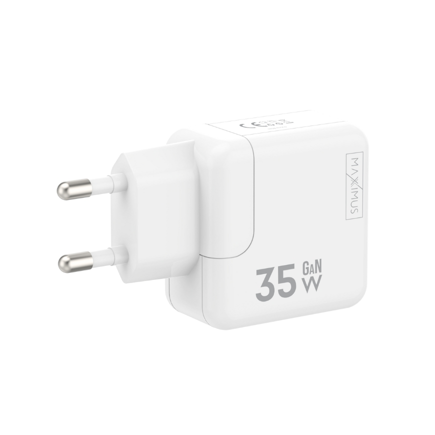 WALL CHARGER MX BURST GaN PD 35W, 2xUSB-C + C|LIGHTNING PD CABLE