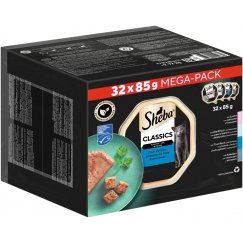 SHEBA Tray of Pate White Fish/Fish/Salmon/Tuna - wet cat food - 32x85 g
