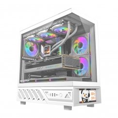 DarkFlash DS950V arvuti korpus ekraaniga (valge) + 6 ventilaatorit