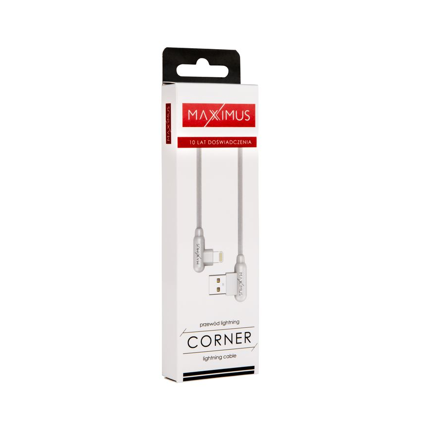 CABLE MX CORNER FAST CHARGE LIGHTNING 2.4A|1M, WHITE ANGULAR – 3