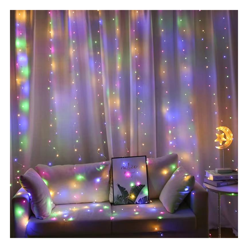 LED CURTAIN (300 LED LAMPS) 3Mx3M MULTICOLOR