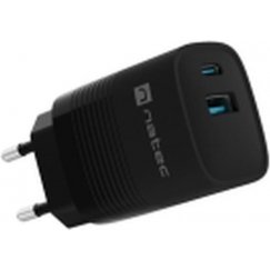 Natec Ribera USB lādētājs Gan Slim USB 1X USB-A + 1X USB-C 20W