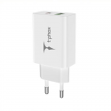 WALL CHARGER T-PHOX SPEEDY USB-C 20W + USB 18W QC 3.0 WHITE WALL CHARGER T-PHOX SPEEDY USB-C 20W + USB 18W QC 3.0 WHITE