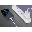WALL CHARGER MX ALFA 20W PD+QC, USB-A+C + C|C CABLE 20W PD, WHIT