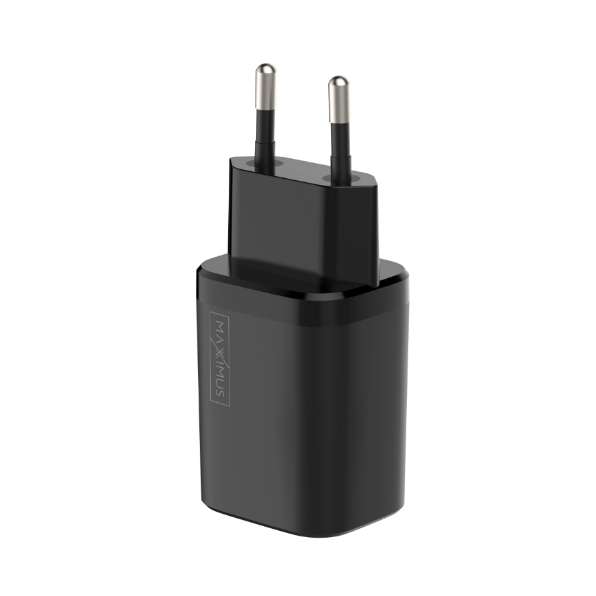 WALL CHARGER MX CARBON 30W PD+QC USB-A+C BLACK