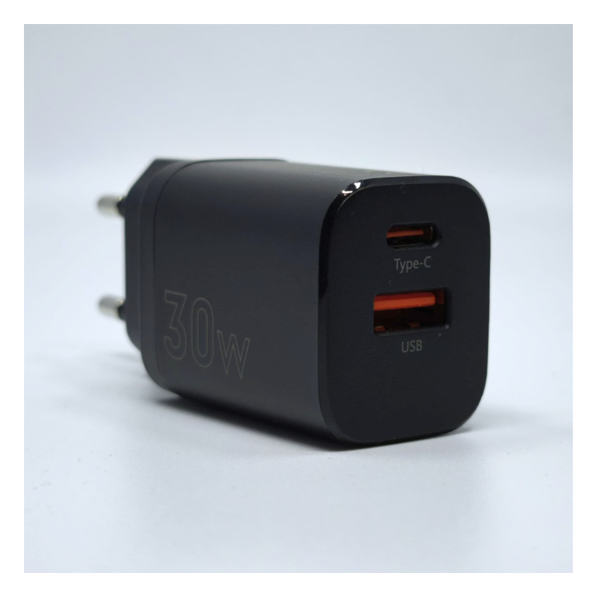 WALL CHARGER MX CARBON 30W PD+QC USB-A+C BLACK – 3