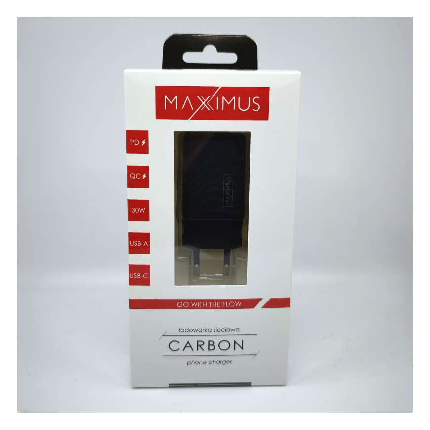 WALL CHARGER MX CARBON 30W PD+QC USB-A+C BLACK – 4