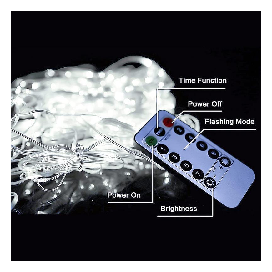 LED CURTAIN (100 LED LAMPS) 3Mx1M WITHOUT PENDANT COLD WHITE – 3