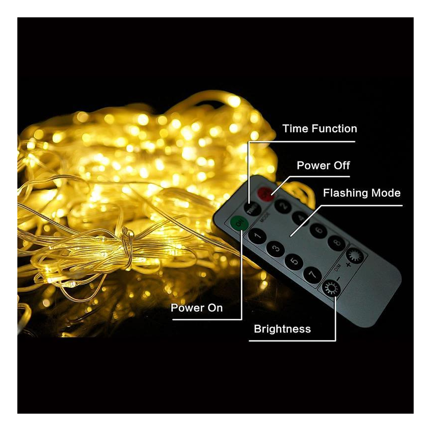 LED CURTAIN (100 LED LAMPS) 3Mx1M WITHOUT PENDANT WARM WHITE – 3