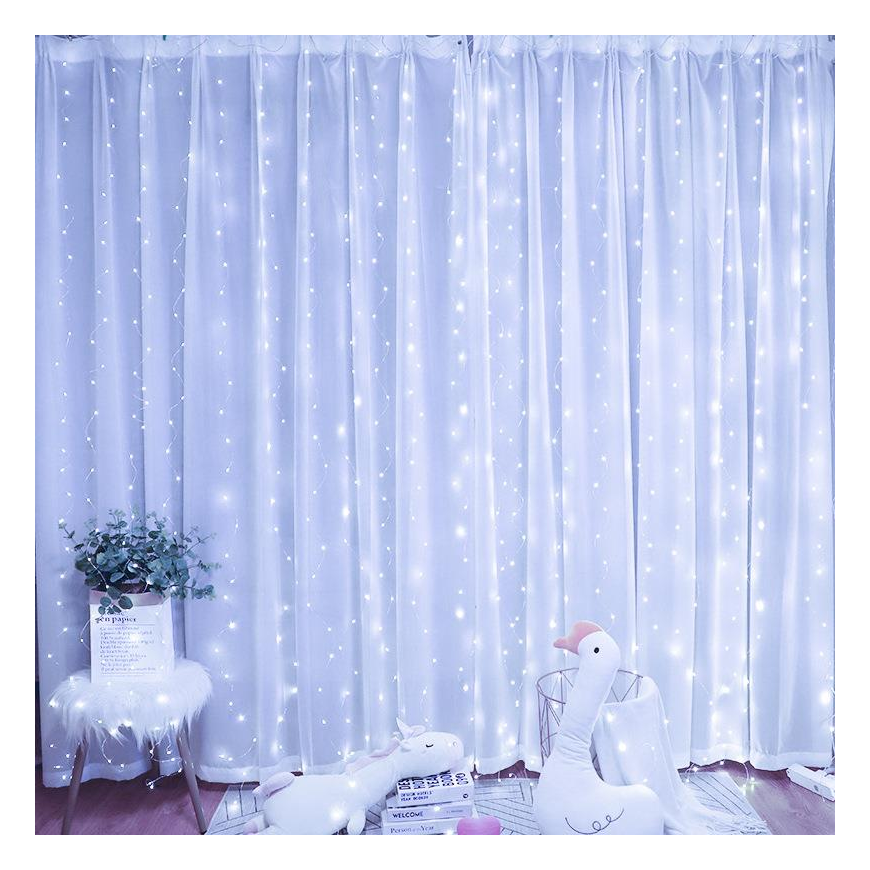 LED CURTAIN (100 LED LAMPS) 3Mx1M COLD WHITE