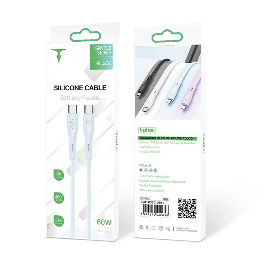 T-PHOX CABLE GENTLE USB-C|USB-C 60W BLACK – 5