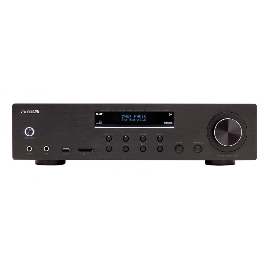 Aiwa AMR-200DAB/BK усилитель звуковой частоты 2.0 канала Дома Черный