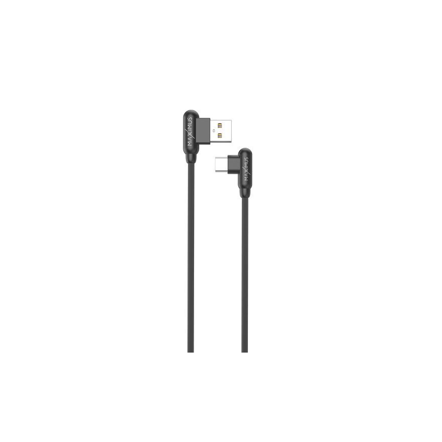 CABLE MX CORNER FAST CHARGE TYPE-C 2.4A|1M|BLACK ANGULAR