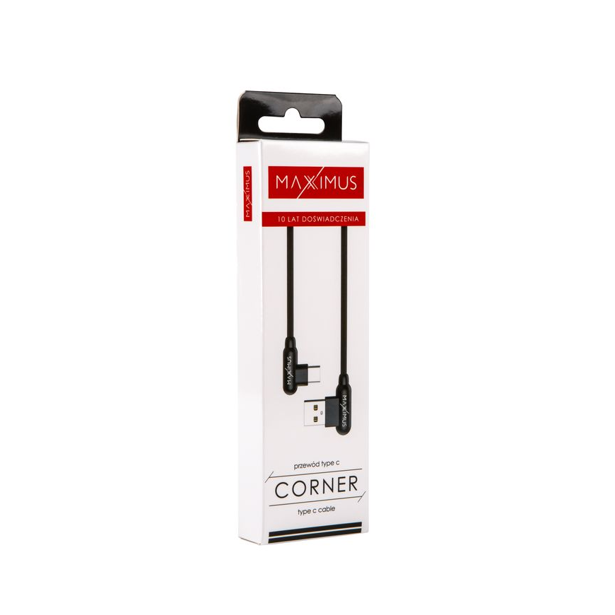 CABLE MX CORNER FAST CHARGE TYPE-C 2.4A|1M|BLACK ANGULAR – 3
