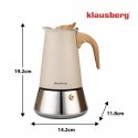 Espresso-kahvinkeitin, ruostumaton teräs, 6 kuppia, musta/hopea, Kl Espresso-kahvinkeitin, ruostumaton teräs, 6 kuppia, musta/hopea, Kl
