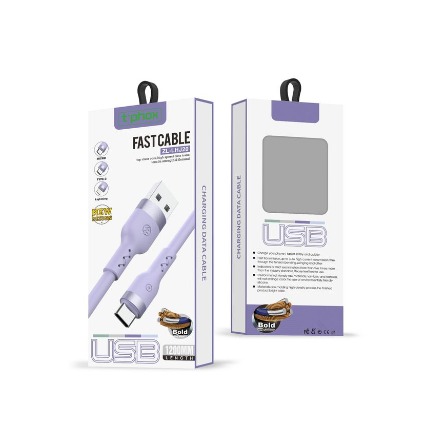 T-PHOX CABLE BOLD USB|LIGHTNING 3A SKY BLUE – 3