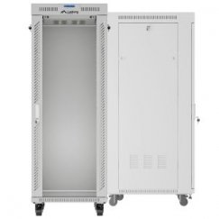 19" 32U Standing Rack Cabinet 600×800 Gray with Glass Door and LCD (Flat Pack)