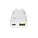 Natec Ribera USB-laturi Gan Slim USB 1X USB-A + 1X USB-C 20W