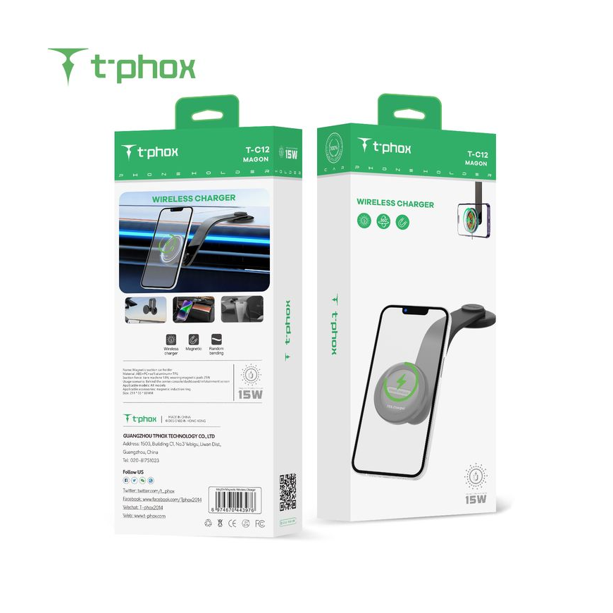 T-PHOX MAG ON 15W MAGNETIC WIRELESS CAR MOUNT BLACK – 4
