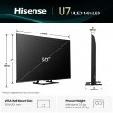 Hisense 50U7Q 127 cm (50") 4K Ultra HD Viedtelevizors Wi-Fi Melns 450 cd/m² Hisense 50U7Q 127 cm (50") 4K Ultra HD Viedtelevizors Wi-Fi Melns 450 cd/m²