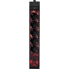 Blackstorm Farad удлинитель с RGB-подсветкой, 5 розеток + 2 x USB-A, 2 м