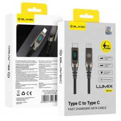 Blavec Kabel Lumix pleciony - Typ C na Typ C - PD 100W 5A LED di