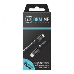 OBAL:ME Super Fast USB-C|USB-C Braided Cable 100W 2m Black