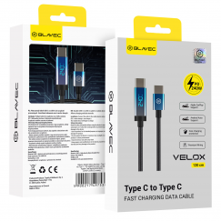 Blavec Kabel Velox pleciony - Typ C na Typ C - PD 240W 5A LED di