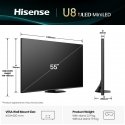 Hisense 55U8Q 139.7 cm (55") 4K Ultra HD Smart TV Wi-Fi Black 700 cd/m²