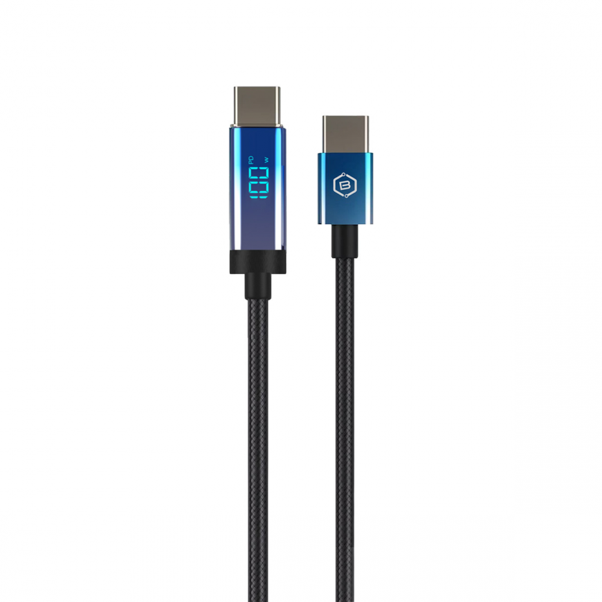 Blavec Kabel Velox pleciony - Typ C na Typ C - PD 100W 5A LED di – 2