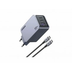 Ugreen Nexode Pro EU 3-Port GaN PD Fast Charger With USB-C Cable Universāls Melns, Pelēks AC Ātrā uz