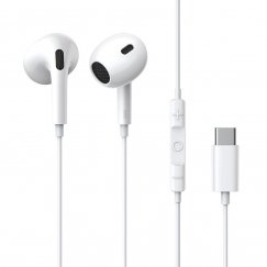 Baseus CZ17 Austiņas Vadu Ausīs Zvani / mūzika USB Veids-C Balts