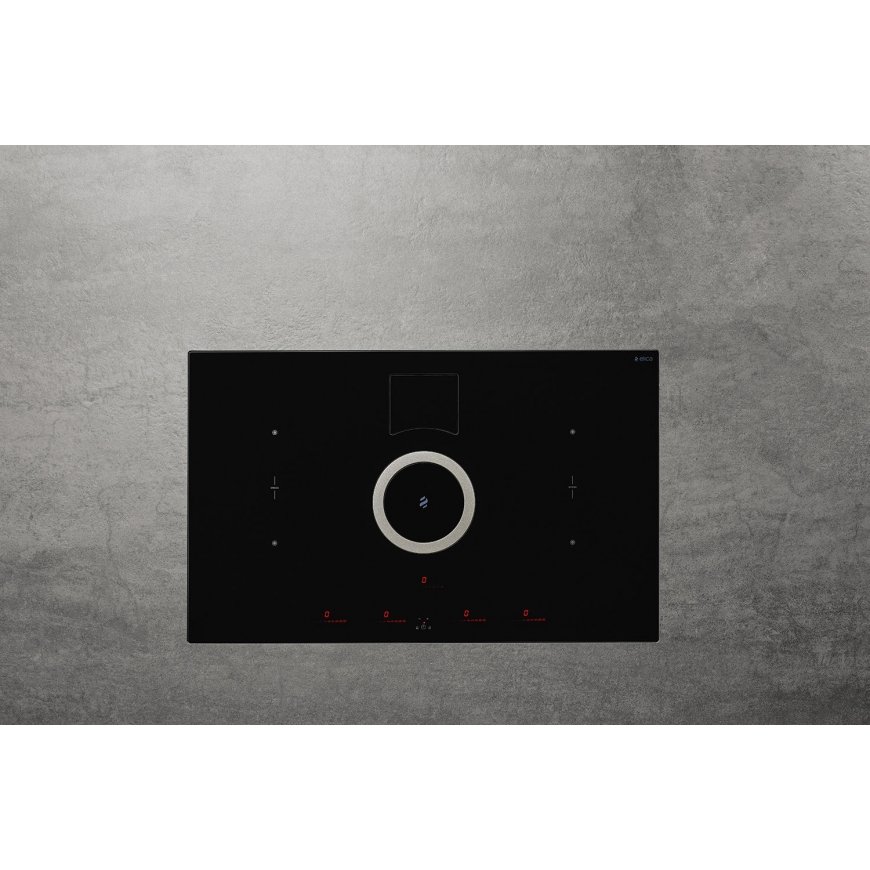 Elica NIKOLATESLA SWITCH BL/F/83 Black Built-in 83 cm Zone induction hob 4 zone(s) Built-in hood