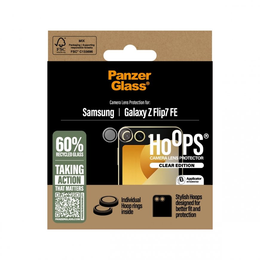 PanzerGlass ® Hoops® Camera Lens Protector Transparent Samsung Galaxy Z Flip7 FE – 3