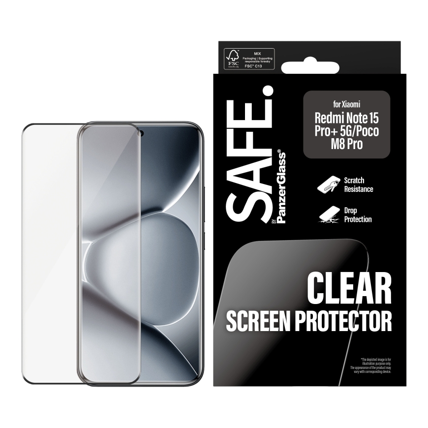 PanzerGlass SAFE. by ® Screen Protector Xiaomi Redmi Note 15 Pro+ 5G | Ultra-Wide Fit – 2